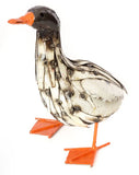 Growing Duck of Recycled Metal w/ Orange Accents