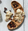 Olivewood Curved 3-Side Appetizer Dish - 12”