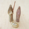 Jesus, Mary & Joseph of Kisii - Natural - 3 pieces + staff