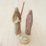 Jesus, Mary & Joseph of Kisii - Natural - 3 pieces + staff
