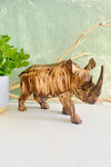 Rhino Carving of Burnt Jacaranda