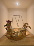 Hen Basket of Glass Beads by Archie Mutsiko