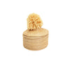 Kazi Bweta Pom Pom Lidded Basket - Large Natural