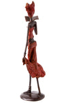 "Reading in Red" Lost Wax Bronze Sculpture