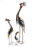Crowned Crane of Upcycled Metal