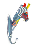Painted Animal Wall Hook of Recycled Tin