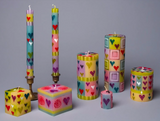Kapula Hand-Painted Candles - Pastel Hearts