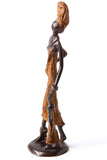 "Mother & Child Walking" Lost Wax Bronze Sculpture