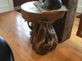 Twisted Teak Root Stool