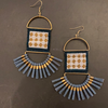 Kioni-C Beaded Panel/Leather Strips Earring