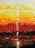“Fishing Boats at Sunset” Giclèe by Joss Rossiter