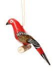 Wood Bird On Branch Ornament