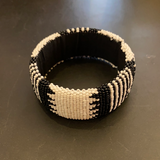 Kioni-C Open-Cuff, Broad Bangle: B&W
