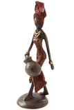 "Water Bearer In Red" Lost Wax Bronze Sculpture