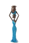 "Water Bearer In Blue" Lost Wax Bronze Sculpture