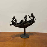 Yoruba Tribal Bronze Canoe Rowers